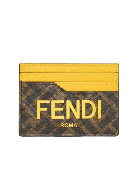 fendi accordion card case|FF fabric card case with multicolour print .